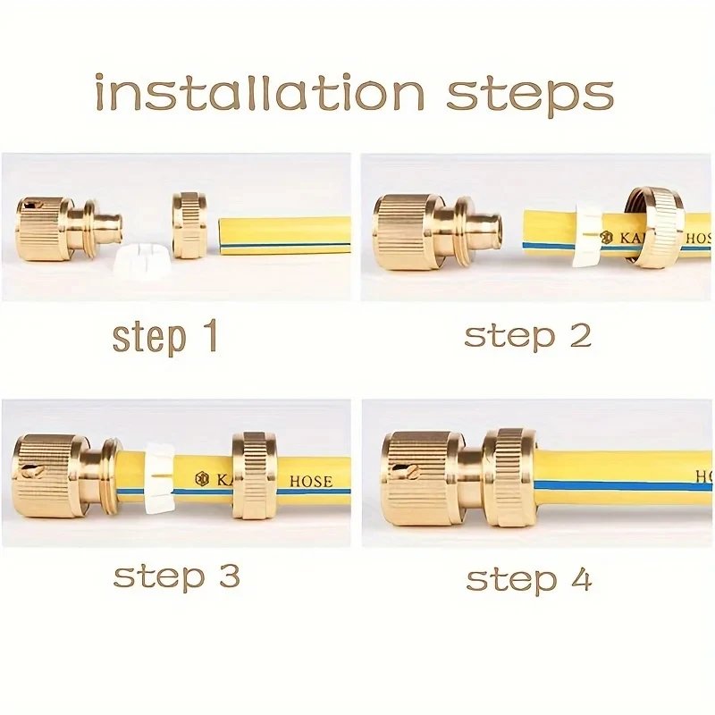 Garden Hose Connector,Aluminum Alloy Tap Connector,1/2 Inch and 3/4 Inch 2-in-1 Faucet Connector,Quick Connect Hose Fittings