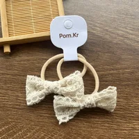 Lace Bow Scrunchie Kids Hair Tie Fashion Versatile Ponytail Band Elastic Hair Accessories for Girls - Image 3