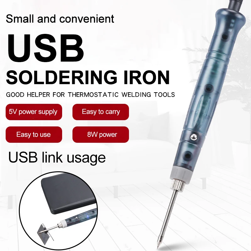 5V 8W USB Besi Solder Profesional Solder Listrik Alat Pemanas Cepat dengan Lampu Indikator untuk Pekerjaan Solder DIY