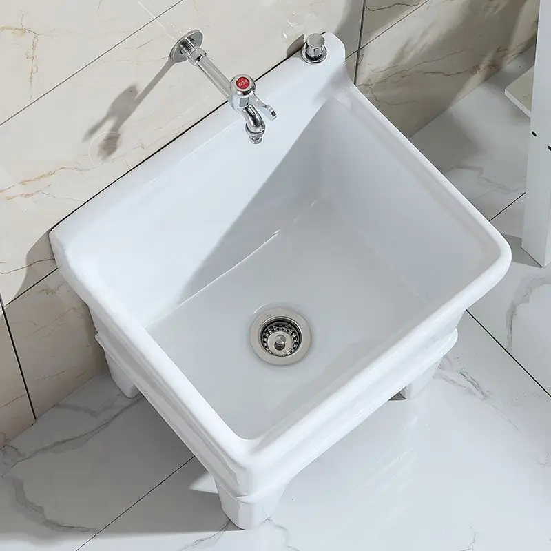 

Ceramic mop pool Balcony Mop pool Large square long Wash wide basin Taiwan control Automatic valley no way