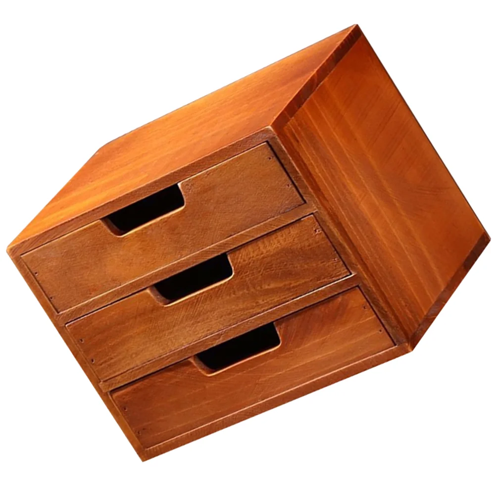 

Wooden Solid Retro Storage Cabinet Drawers Stackable Small Sideboard Desktop Organizer