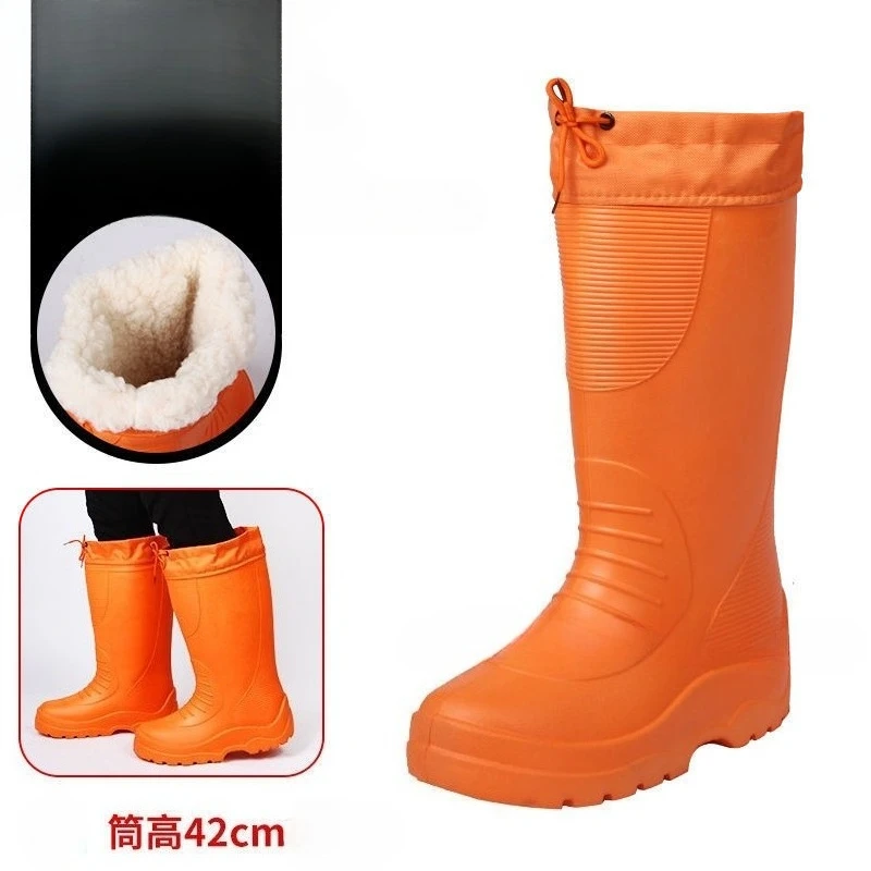 Men's Women's High-End Rain Boots Closed Rainproof and Waterproof Short and Mid.Calf Length Non-Slip Drawstring Rubber Boots view 2