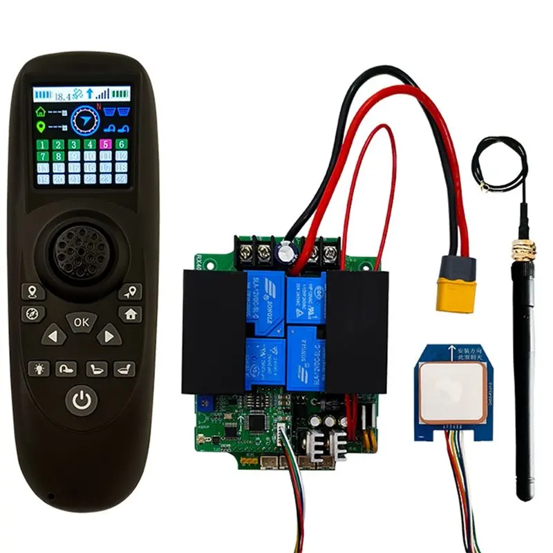 RX40G 트롤러 RC 보트 모델 선박 액세서리용 리모컨 1.54인치 컬러 스크린 디스플레이 12V/24V 수신기 GPS-BTFL 포함