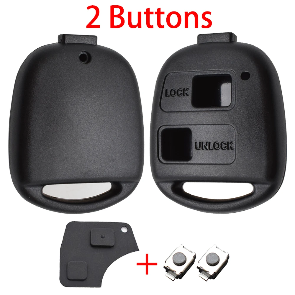 2 3 Button Pad Switch Remote Car Key Shell For Toyota RAV4 Yaris Prado Corolla Land Cruiser Previa Echo Tarago Pixis Rush Celica