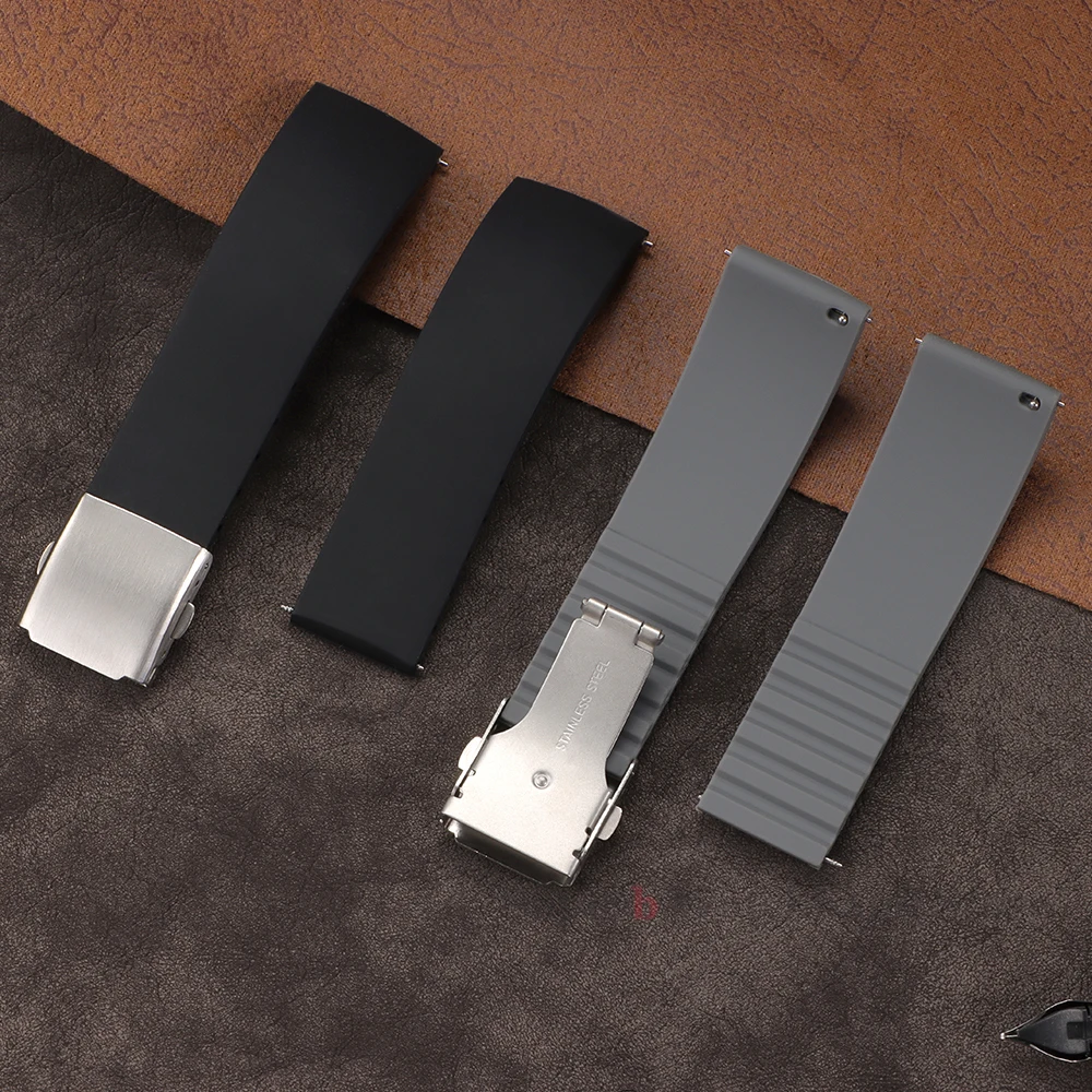 18/20/22/24 مللي متر حزام ساعة سيليكون ل Seiko الإفراج السريع سوار لهواوي GT لينة مطاط مقاوم للمياه الرياضة المعصم الفرقة