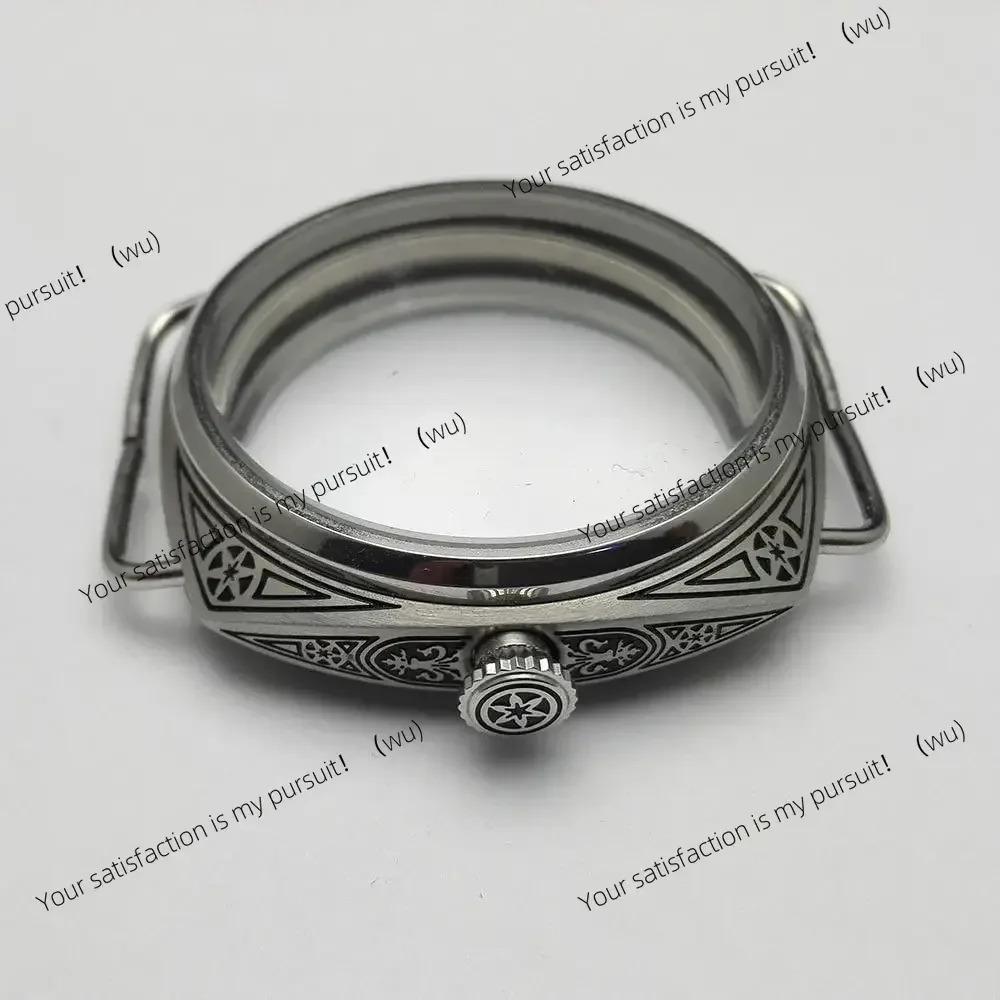 47Mm case, stainless steel, engraved case, mineral or sapphire glass for ETA 6497 6498 for Seagull ST36 movement