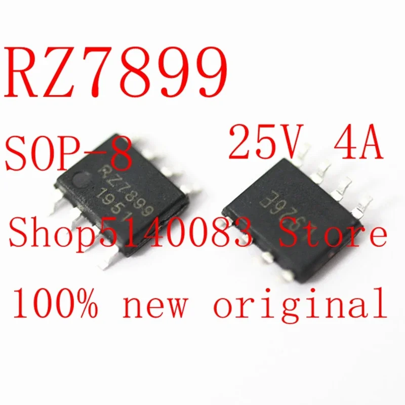 10 peças 100% novo original rz7899 7899 25v 4a sop-8 driver de motor ic