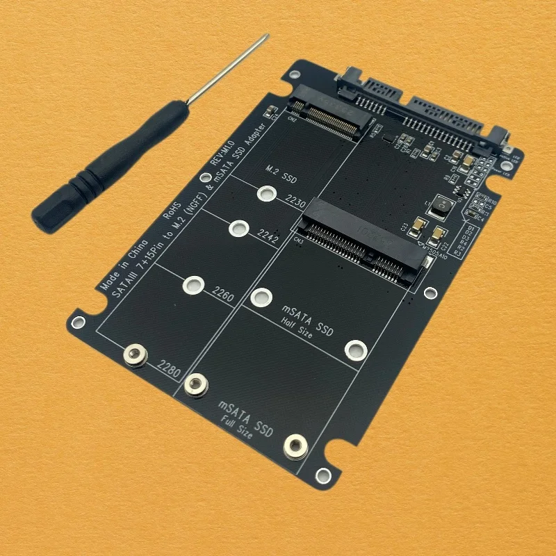 

Адаптер-карта расширения 2-в-1 M.2 B Key mSATA SSD на SATA III для полноразмерных SSD mSATA/2230/2242/2260/2280 и SSD с протоколом M2 SATA