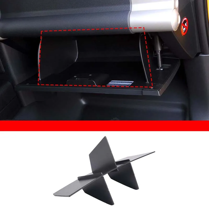 

For Toyota FJ Cruiser 2007-2021 Car co-pilot glove box partition ABS Black Glove box storage accessories