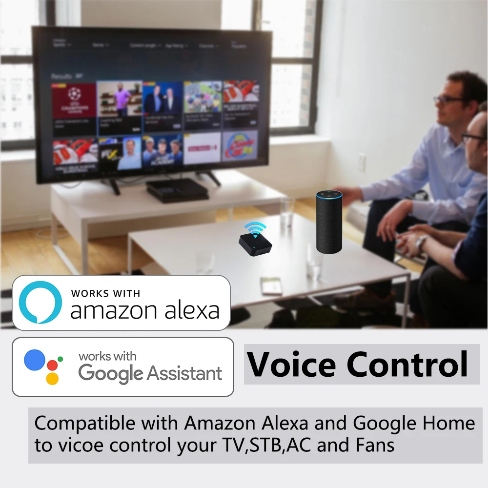 Telecomando IR Smart wifi Tuya a infrarossi universale per il controllo della casa intelligente per TV DVD AUD AC Funziona con Amz Alexa Google Home