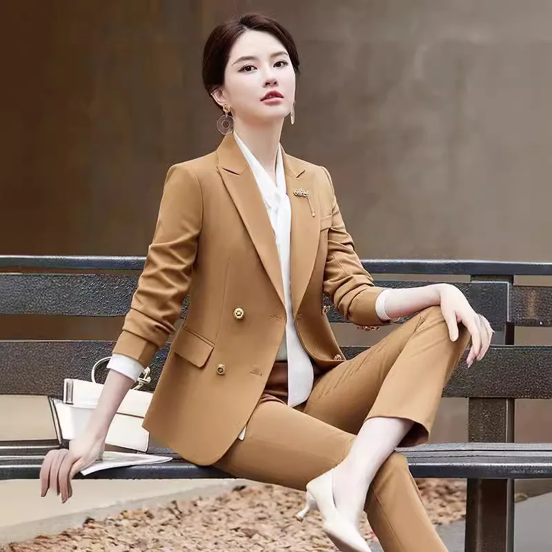 2024Business Style Suit Women's Spring Business Wear Goddess Fan High-End Manager Work Clothes Formal Wear Jacket