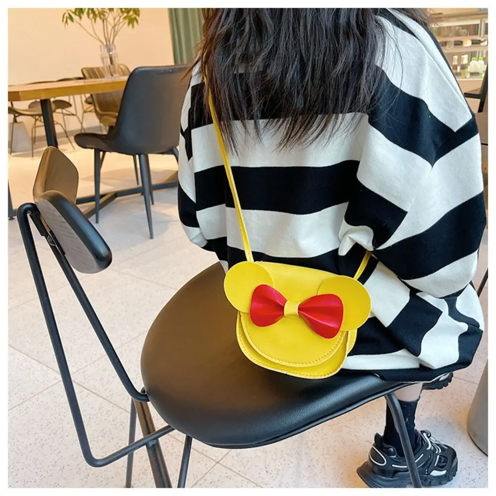 Mini Crossbody Shoulder Bag Coin Purse Handbag with Cute Mouse Ear Bowknot for Little Girls