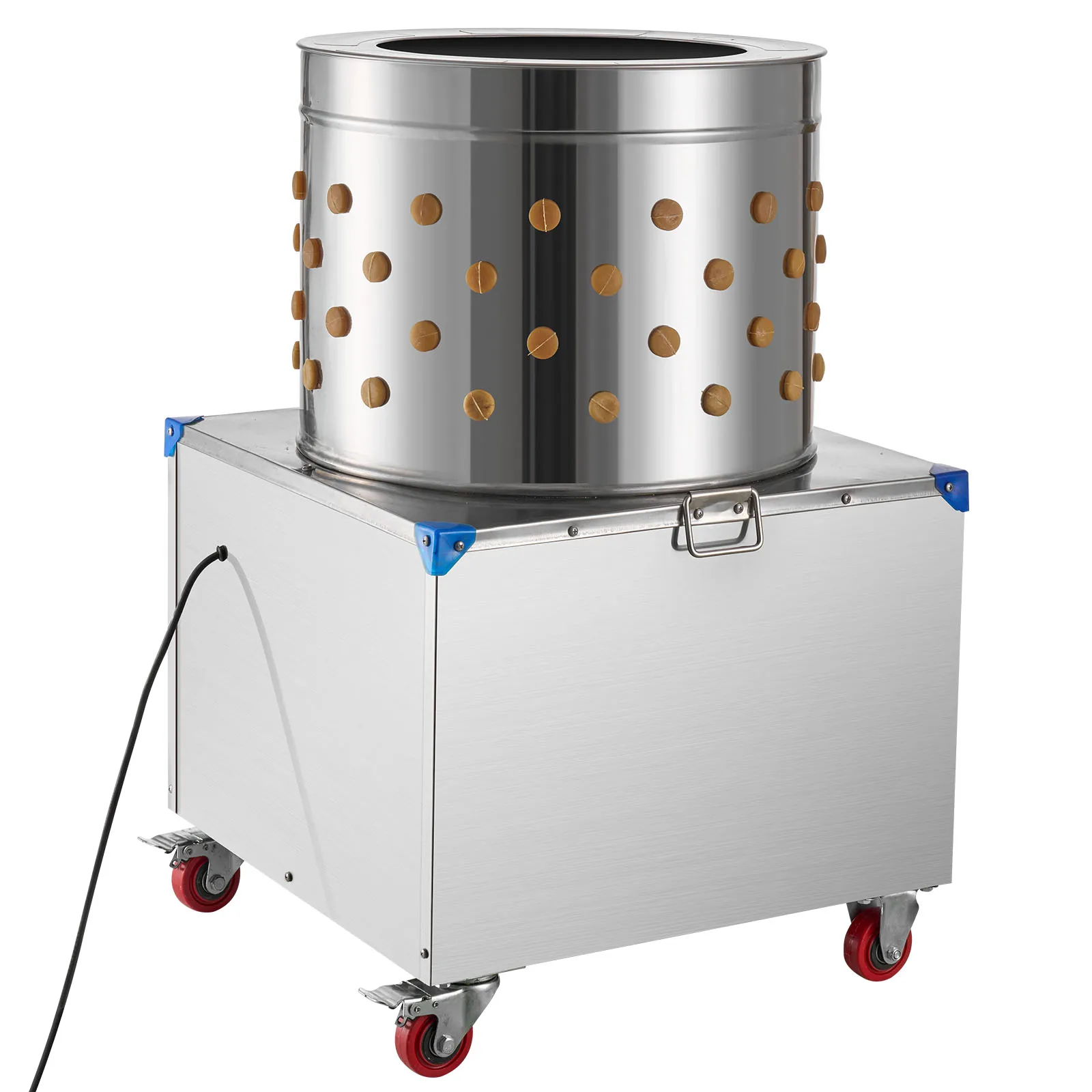 SucceBuy Chicken Plucker Machine 19.7/22.5 in Drum with 106/119  Soft Fingers & Transport Wheels for Processing 2-4 Chicks Once