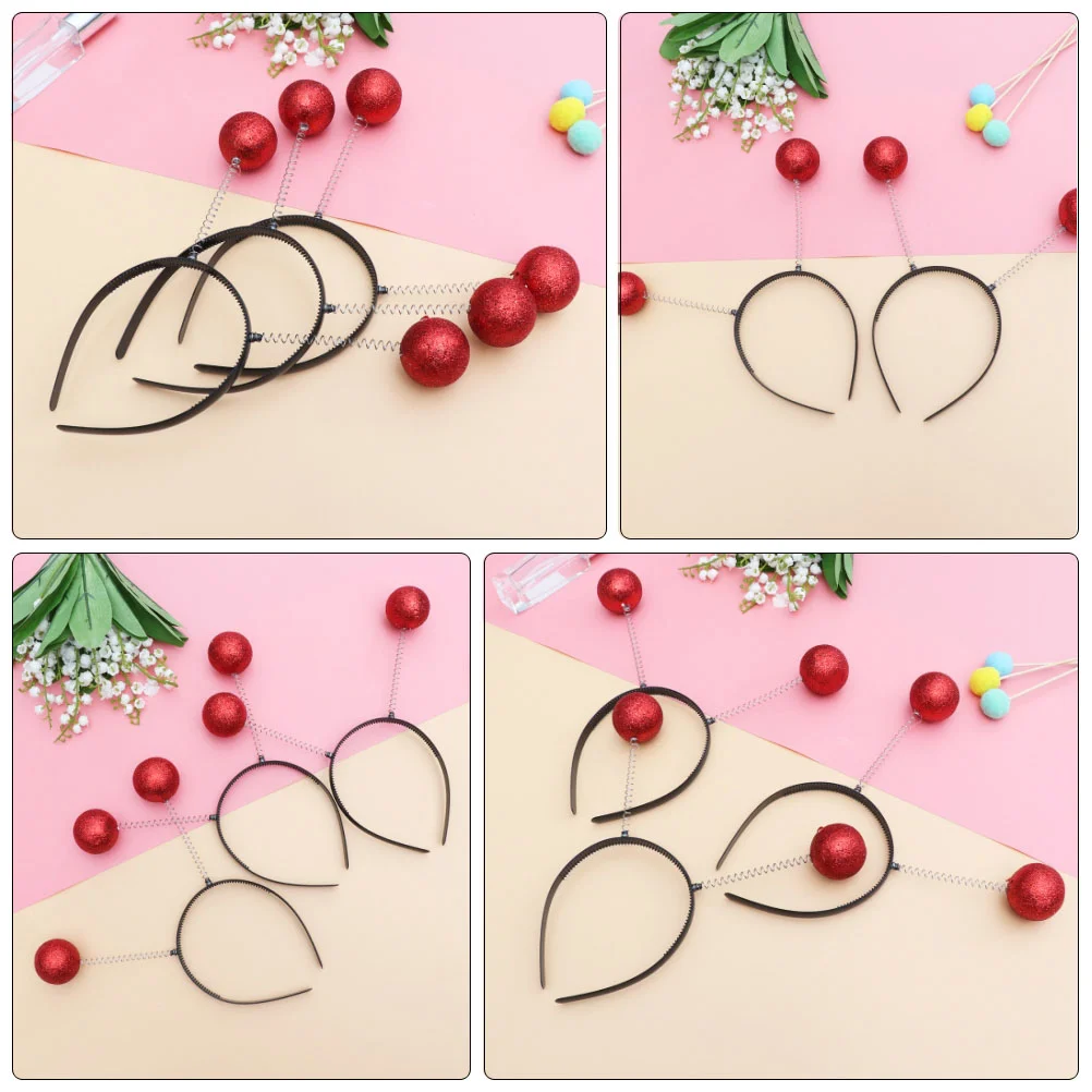 6 Pcs Makeup Powdered Foam Ball Headband Child Inflatable Costume Disco Balls Plastic Headphones Hair