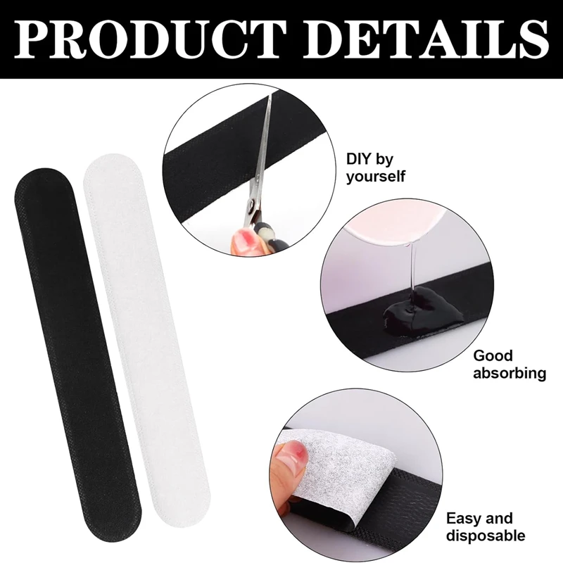 New 50-10PCS Hat Sweat Absorber Stickers Summer Cap Liner Bands Sweatband Visor Hats Adhesive Sweat Absorbing Strips Pads Tools