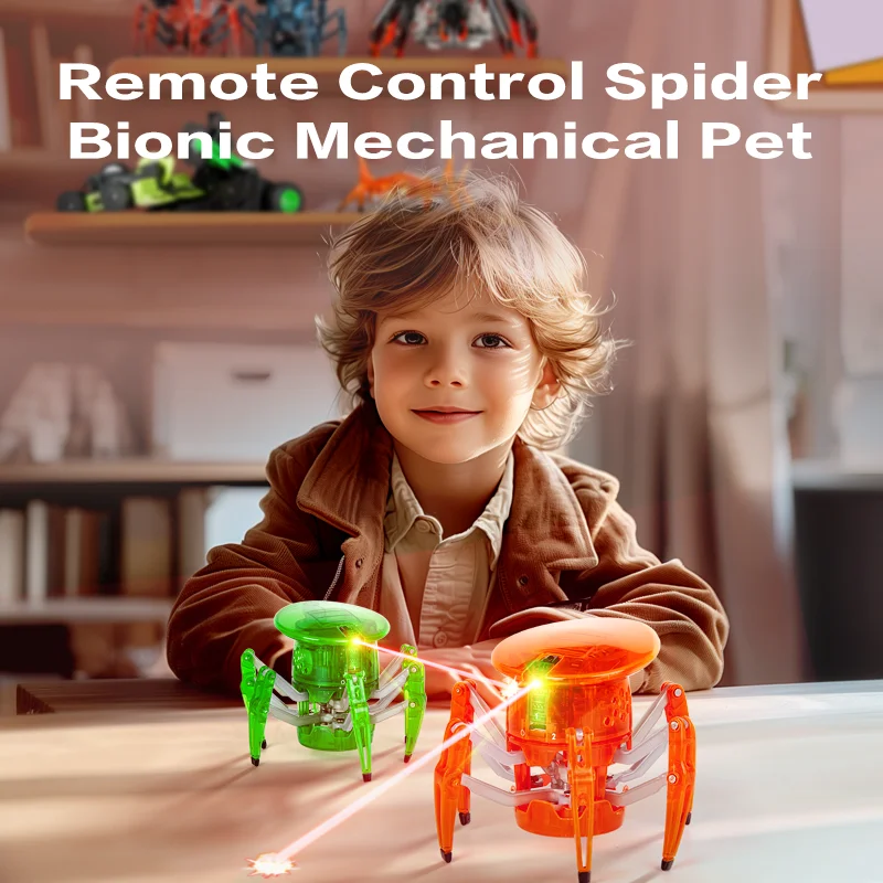 HEX BOTS Remote Control Spider, Robot Insect Toys for Kids, Adjustable Robotic Spider Figure