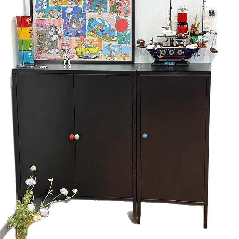 Medieval style sticker tin cabinet wrought iron French cabinet home style sticker locker furniture black cabinet