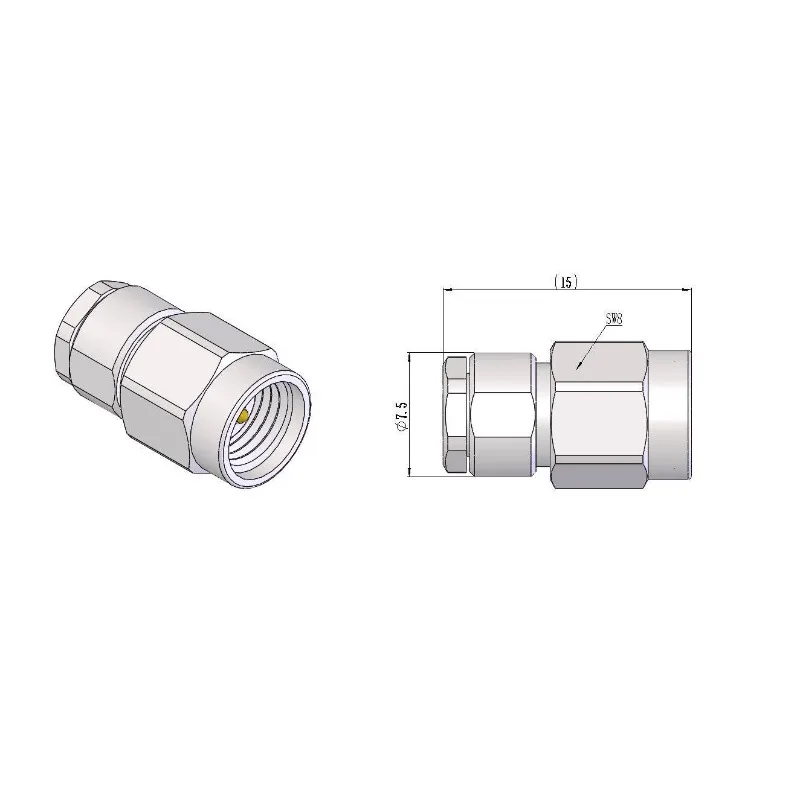 2.92Mm male load, RF coaxial load 50 Ohm 1W frequency 40GHz 2.92-JRG-40G (1PCS)