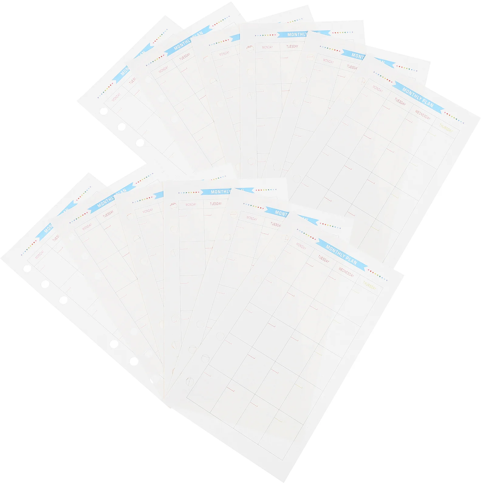 40 Sheets Note Pads Binder Refill Papers 6 Holes Refills Grid Loose Leaf Lining