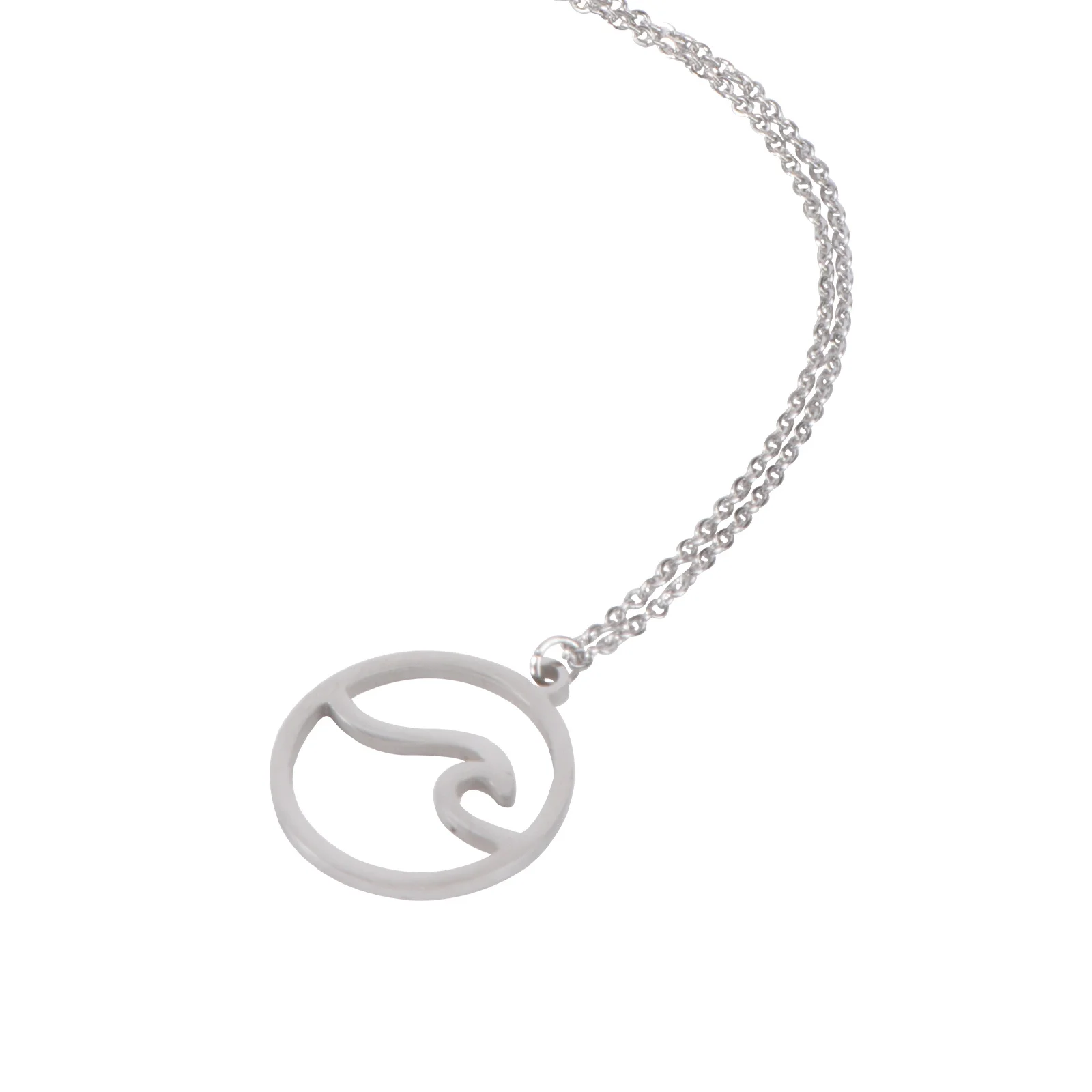 

Stainless Wave Necklace Eco Friendly Pendant Necklace Surfing Memory Jewelry Birthday Christmas Easter