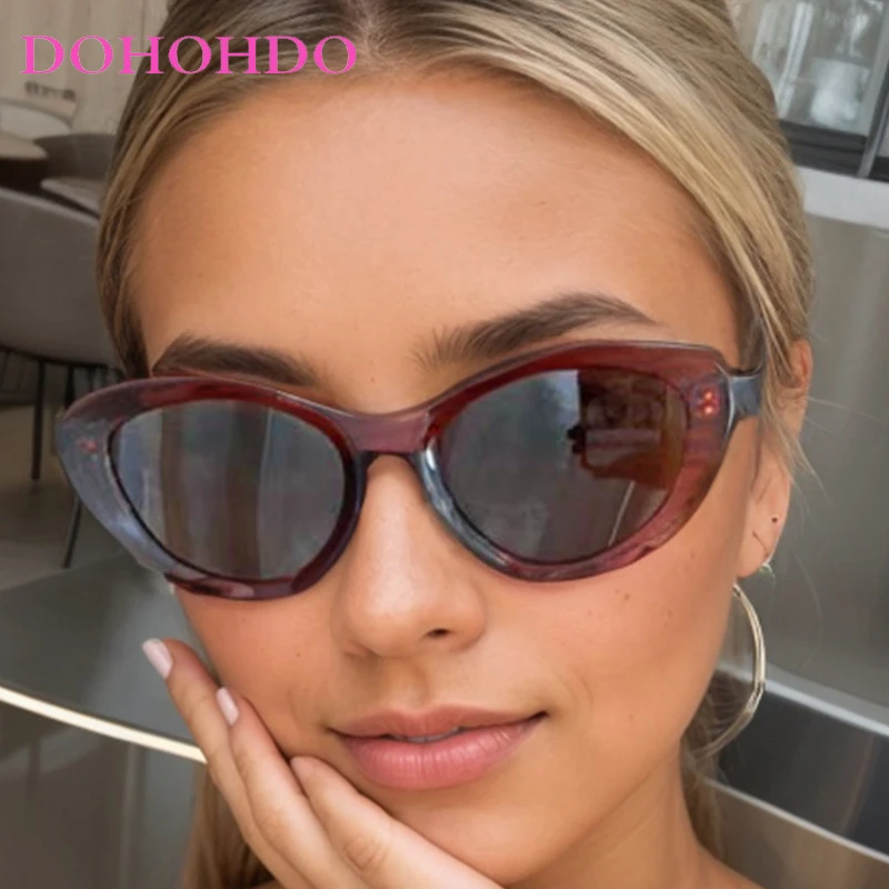 

New Fashion Luxury Cat Eye Sunglasses Men Women's Trendy Sexy thicken Frame Oval Sun Glasses Female Travel Shade Eyeglass UV400