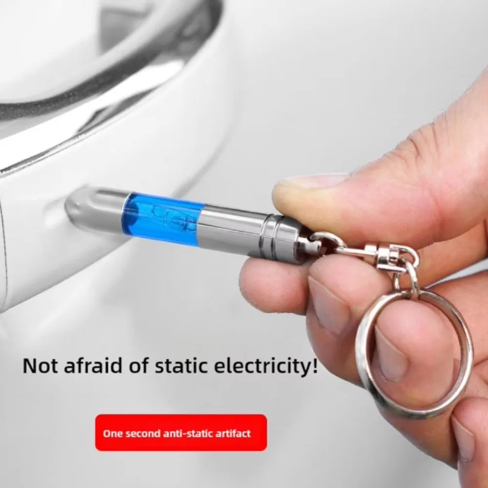 1PC Car Anti-Static Keychain Static Electricity Remover Car Body Static Eliminator Discharger Portable Key Ring Antistatic Rod