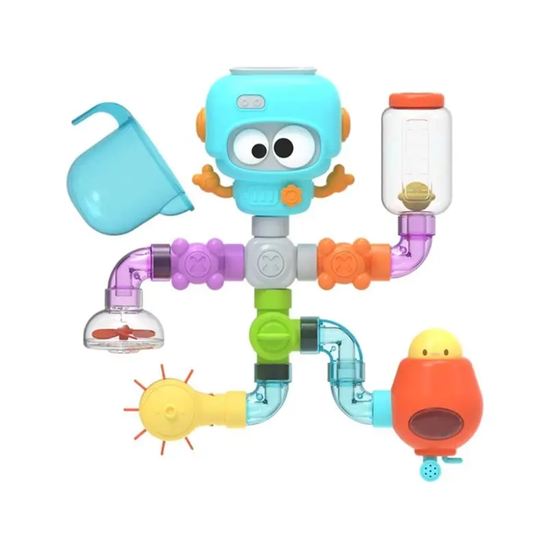 A63T-Water Game Set For Children Baby Bath With Strong Suction Cups Tube Spinner Squirt Shower Pool Gift For Toddlers Kids