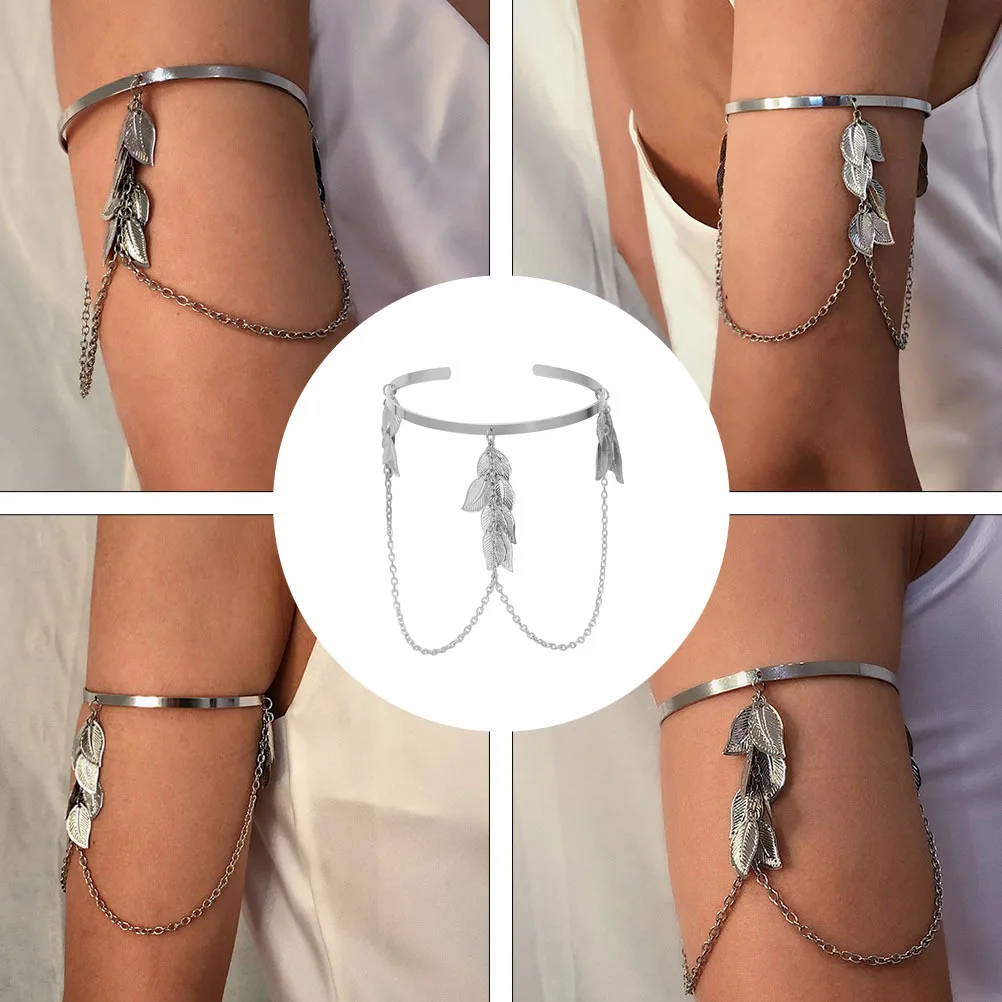 1 قطعة ورقة هندسية شرابة الذراع سلسلة مادة الحديد دائم ملابس بسيطة كل مباراة الإناث الذراع قلادة موضة النساء الذراع