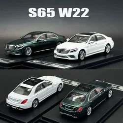 King 1:64 S65 W222 Silver Black Diecast Alloy Car Model Collection Toys