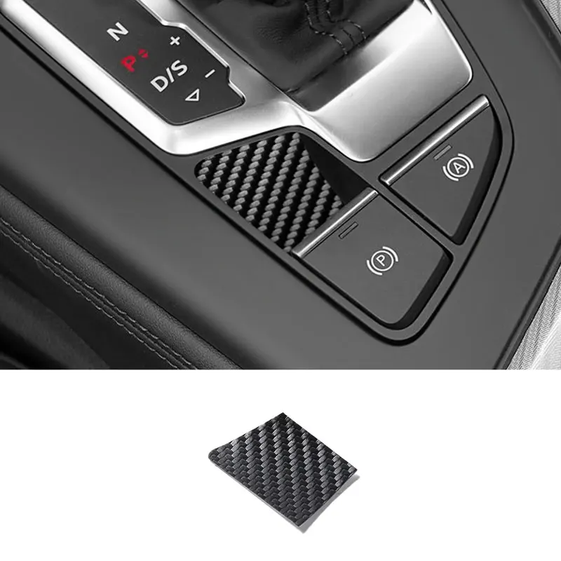 

For Audi Sport A5 F5 A4 S4 S5 B9 (2017-2024) Car Handbrake Button Trim Sticker Anti Scratch Interior Accessories Carbon Fiber