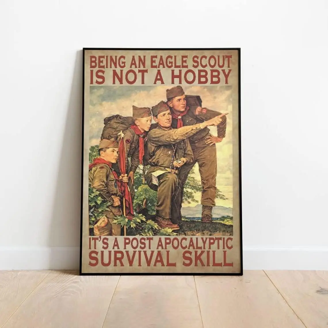Retro Metal Tin Sign 8 X 12 Inches Being an Eagle Scout is Not A Hobby It's A Post Apocalyptic Survival Skill Poster Rus AL sign