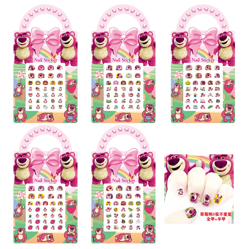 Random 1Pcs Sanrio Kuromi Nail Sticker Hello Kitty Mymelody Cinnamoroll Cartoon Nail Stickers For Kid Birthday Gift