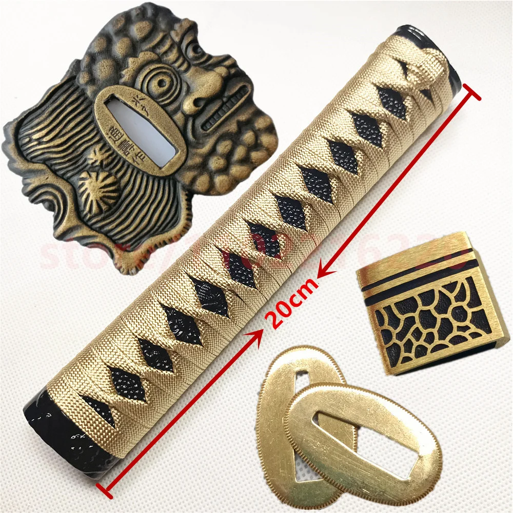 

20cm Tsuka Handle Hilt Unique Alloy Tsuba Handguard Guard Brass Habaki Seppa Japanese Real Japan Samurai Katana Sword Fittings