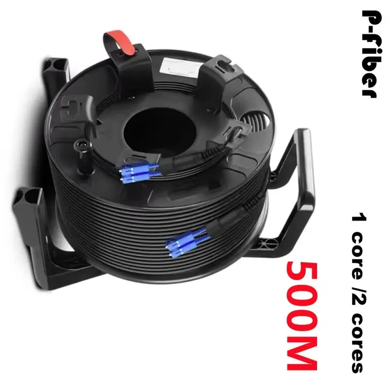 outdoor patchcord 500m 1 core 2 core armored with PCD310 reel LC SC FC APC SM TPU 3.0mm waterproof singlemode fiber optic jumper