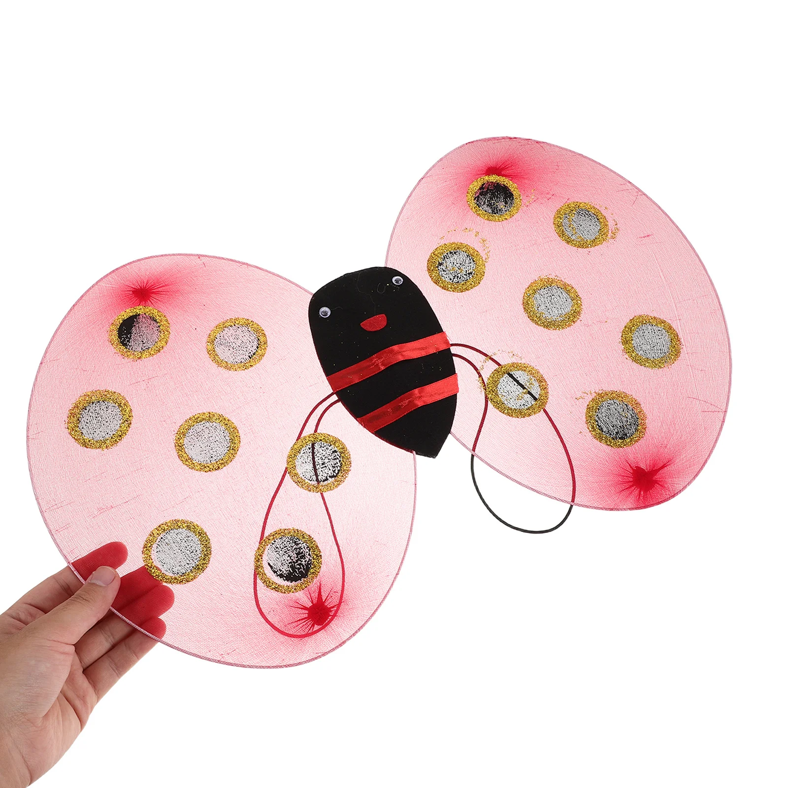 1 set 1 set opvouwbare lieveheersbeestje vleugels kostuumaccessoire voor Halloween rollenspel dier cosplay set insect aankleden