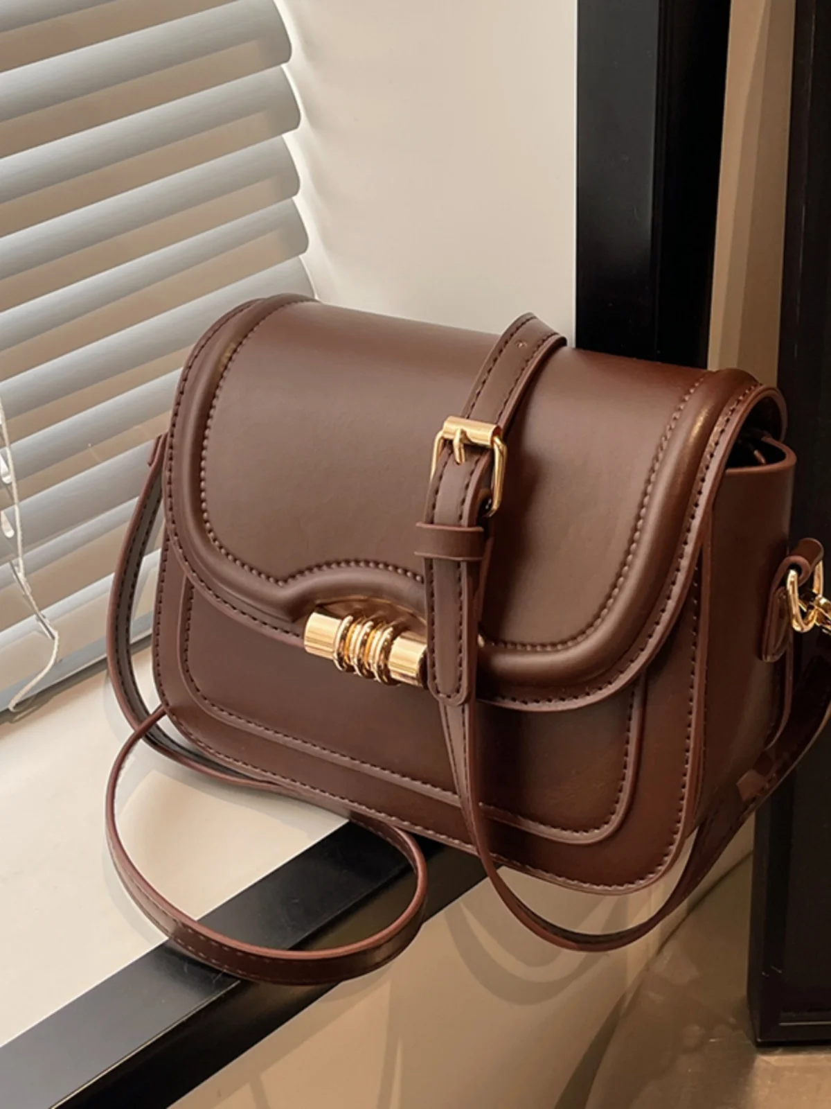

Vintage Brown Square Bag Women's Crossbody Bag Autumn Winter Faion ular New Sle Single oulder Bag Leisure Scene
