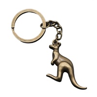 Hot New Men Key Ring Metal Key Chain Bronze Silver Color Australia Kangaroo Pendant Keychain Fashion Jewelry Gift Accessories