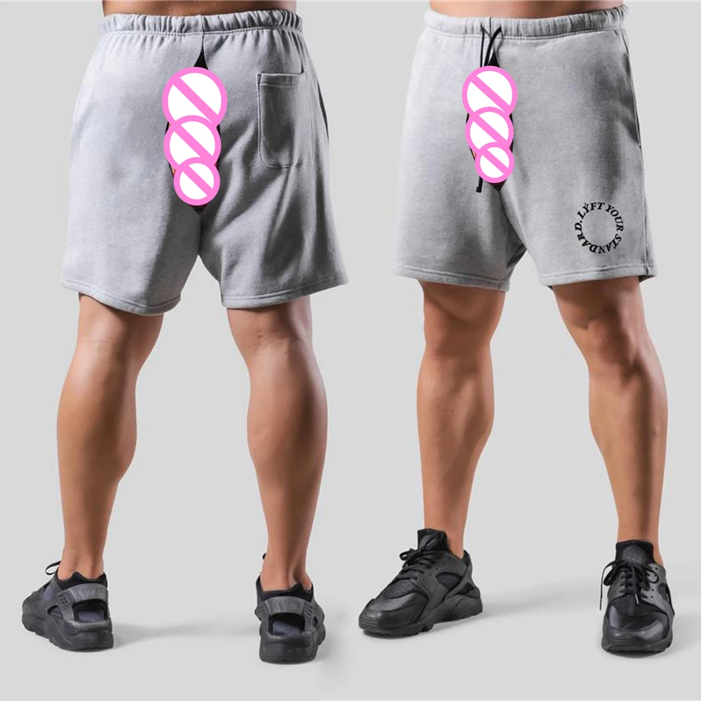 Invisible Open Crotch Outdoor Sex Sports Casual Fitness Shorts Men's Basketball Pants Summer Loose Erotic Five Points Trousers