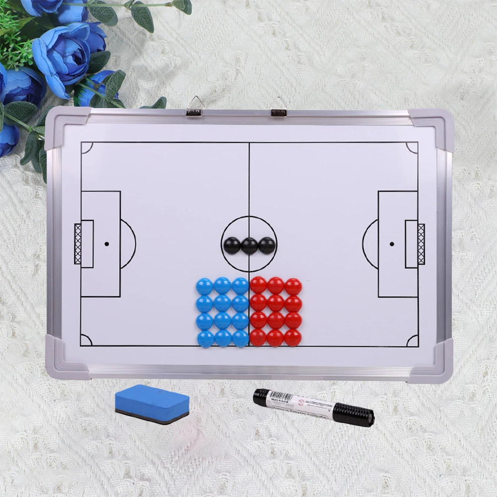 27 pcs Teaching Football Board Bright Colorful Training Aluminum Alloy Portable Soccer Practice Magnet Dry Erase Team