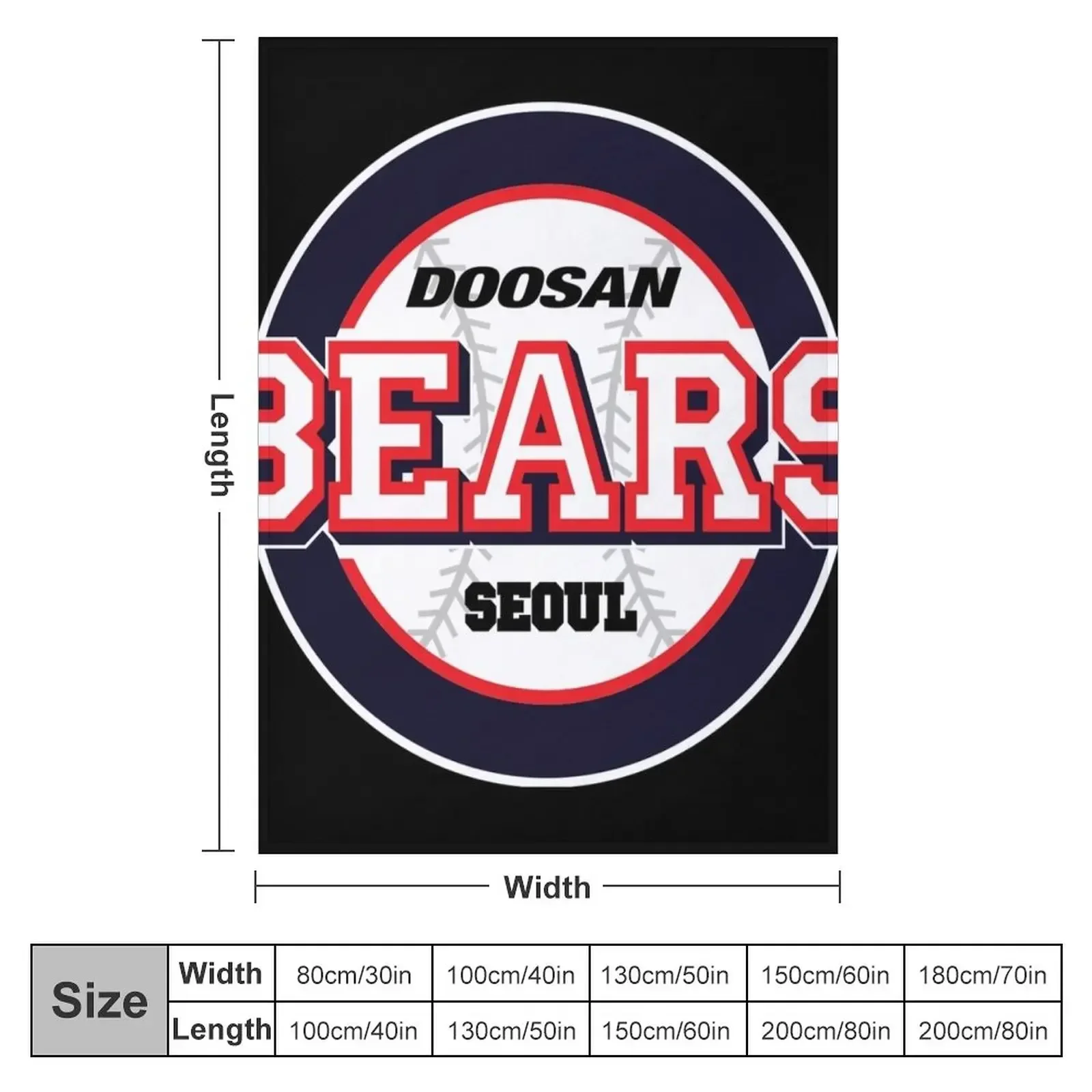 DOOSAN BEARS Throw Blanket Soft Big Flannels Blankets