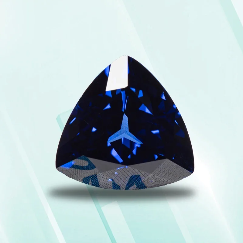 

Lab Grown Sapphire Triangle Shape Top Quality Royal Blue Stone For Charm Diy Jewelry Making Earrings Selectable AGL Certificate