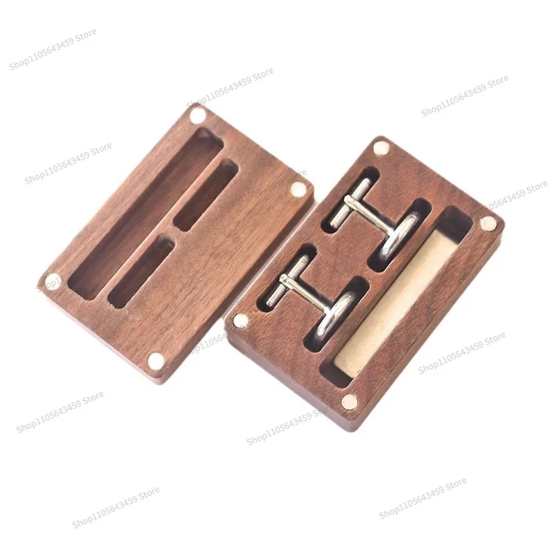 For Black Walnut Cufflinks Tie Clips Packaging Set Storage Box Portable Gift Box Small Wooden Box