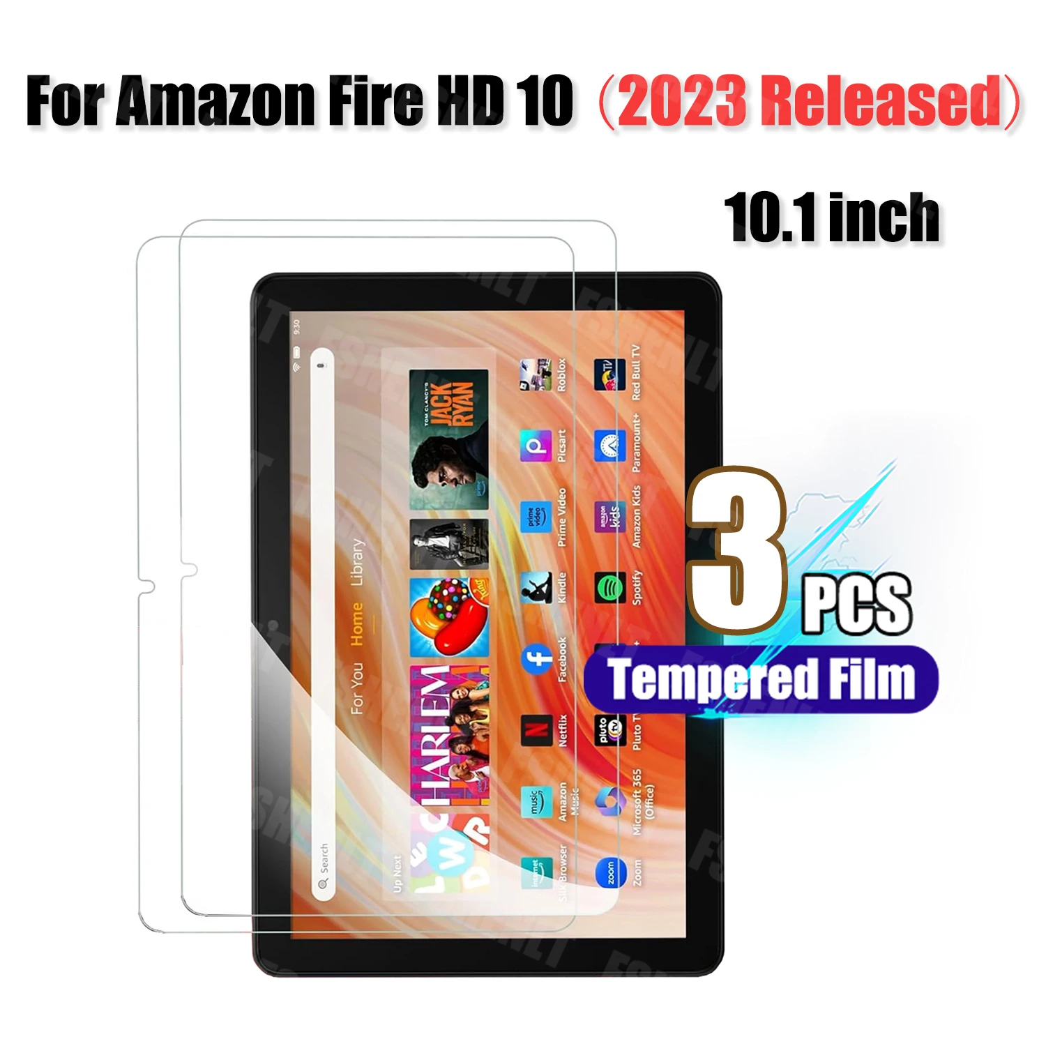 Screen Protector for Amazon Fire HD 10 (2023 Released) 10.1 Inch HD Clear 9H  Anti-fall / Anti-scratch Tempered Glass Film