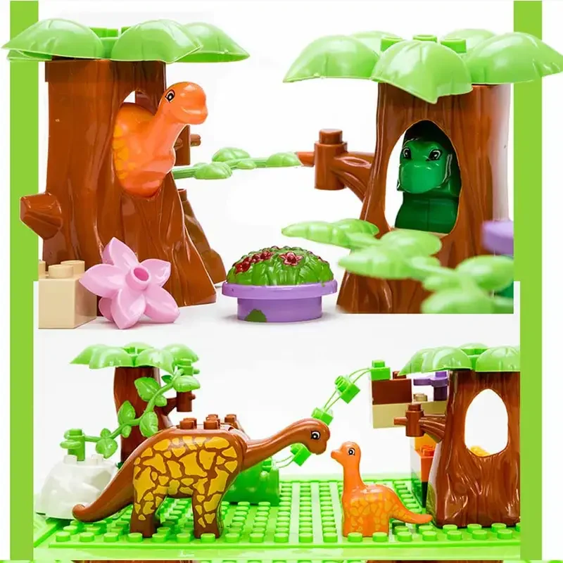 Dino Valley Bouwstenen Set Boxed 40 Stuks Grote Deeltjes Dier Dinosaurus Wereld Model Speelgoed Bricks Compatibel Duploed Speelgoed gift