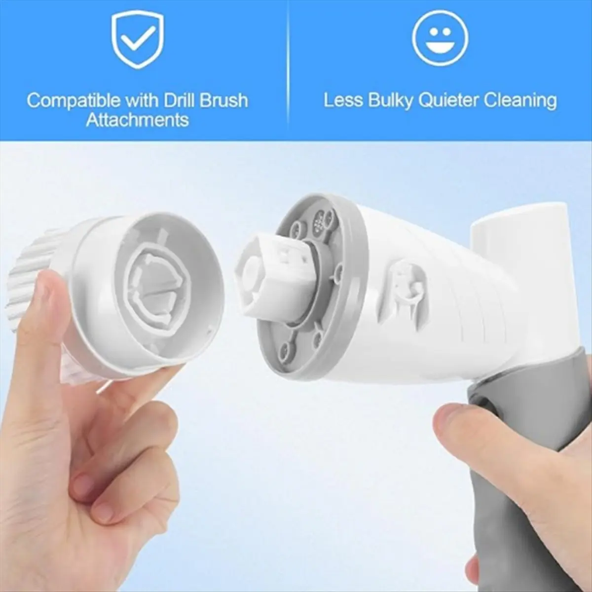 

[AA49] Electric Waterproof Portable Bathroom Cleaner Brush, Cordless Electric Cleaning Brush with 5 Replaceable Brush US Plug