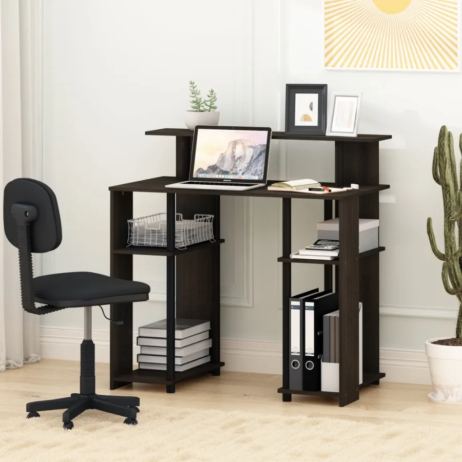 JAYA Simple Design Computer Writing Desk Walnut