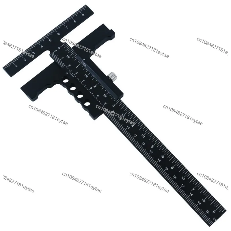 Woodworking Scribing Ruler Aluminum Alloy Sliding Scribing Ruler T-shaped Right-angle Scribing Measurement Mark