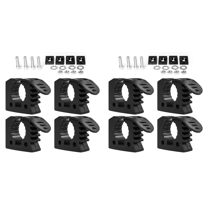 AT51-8 Pcs Quick Release Rubber Clamp Fist Mount Clamps Mounting Kit 1-1/5Inch To 1-1/2Inch Diameter Tool Handles For Trucks