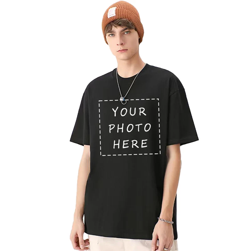 Custom-made men's T-shirts are suitable for team gatherings, gyms, and sports cotton round-neck short-sleeved shirts view 3