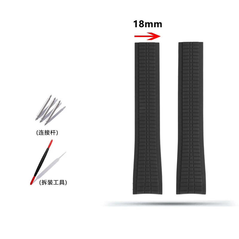 For Patek Philippe Aquanaut series 5167 5164 curved fluororubber men watchband waterproof folding buckle FKM bracelet 21mm strap image 3